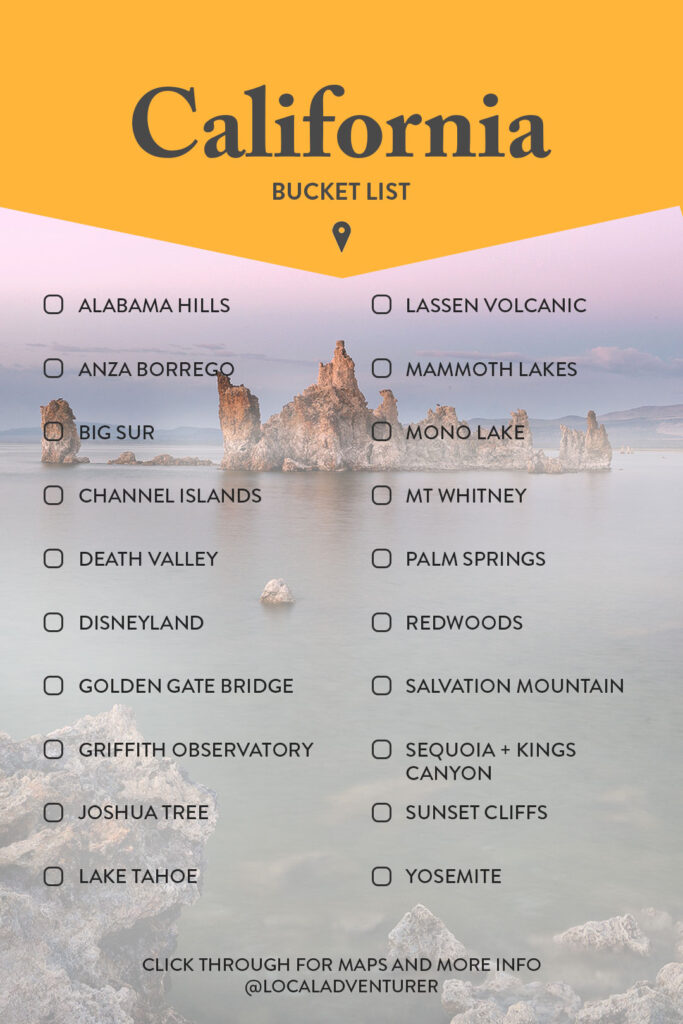 Your Ultimate Bucket List in California