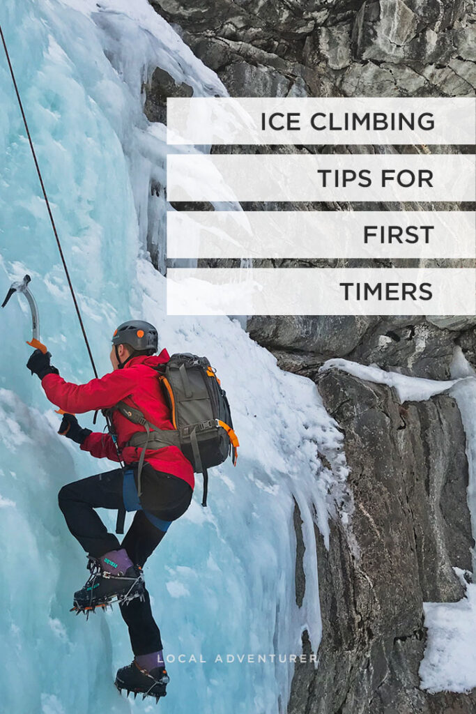 Do you want to try ice climbing for the first time? Check out our Intro to Ice Climbing. Photo: Ice Climbing Jasper National Park at Edge of the World // Local Adventurer #jasper #jaspernationalpark