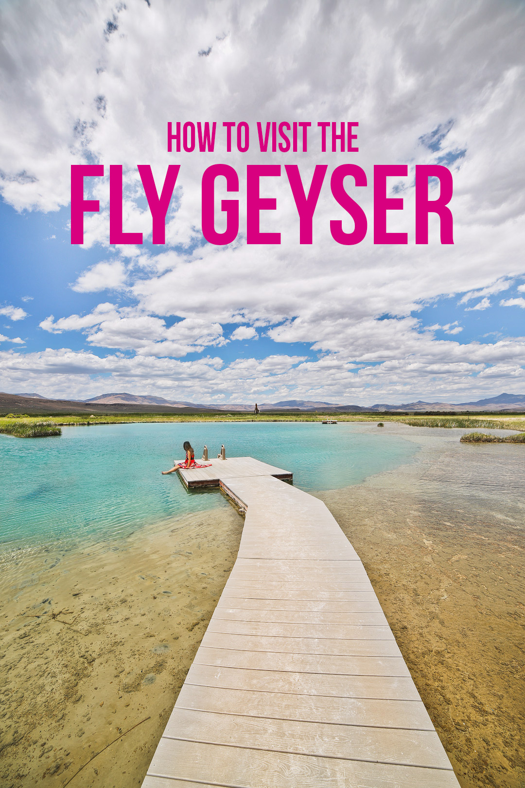 Want to visit the Fly Geyser in Nevada? Save this pin and click through to find out how to book a rare tour of this beautiful phenomenon. Up until recently, no one was allowed to visit the fly ranch geyser property, but now that Burning Man owns it, you can go on nature walk tours to learn more the beautiful black rock desert, fly geyser tour, art installations, and the hot springs. // Local Adventurer #travelnevada #dfmi #nevada #flygeyser #blackrockdesert #desert