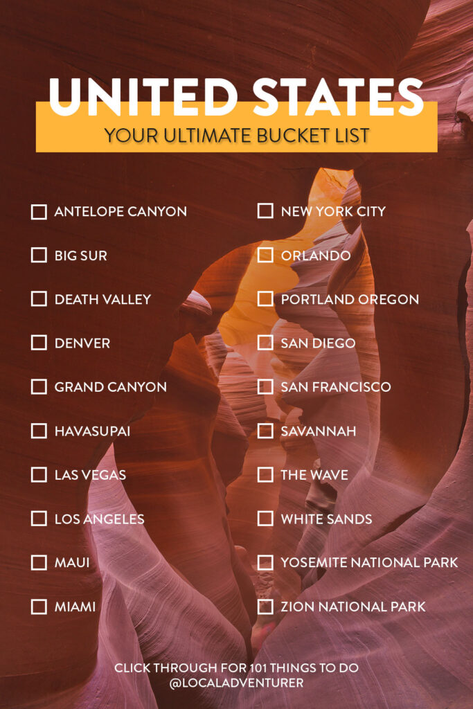United States Bucket List Challenge // Local Adventurer #usa #bucketlist