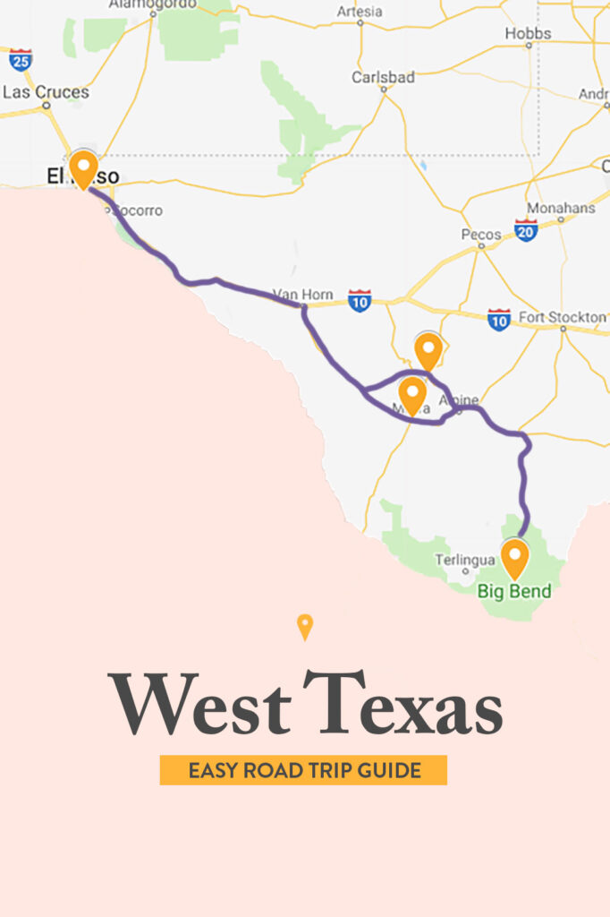 Map of West Texas Road Trip