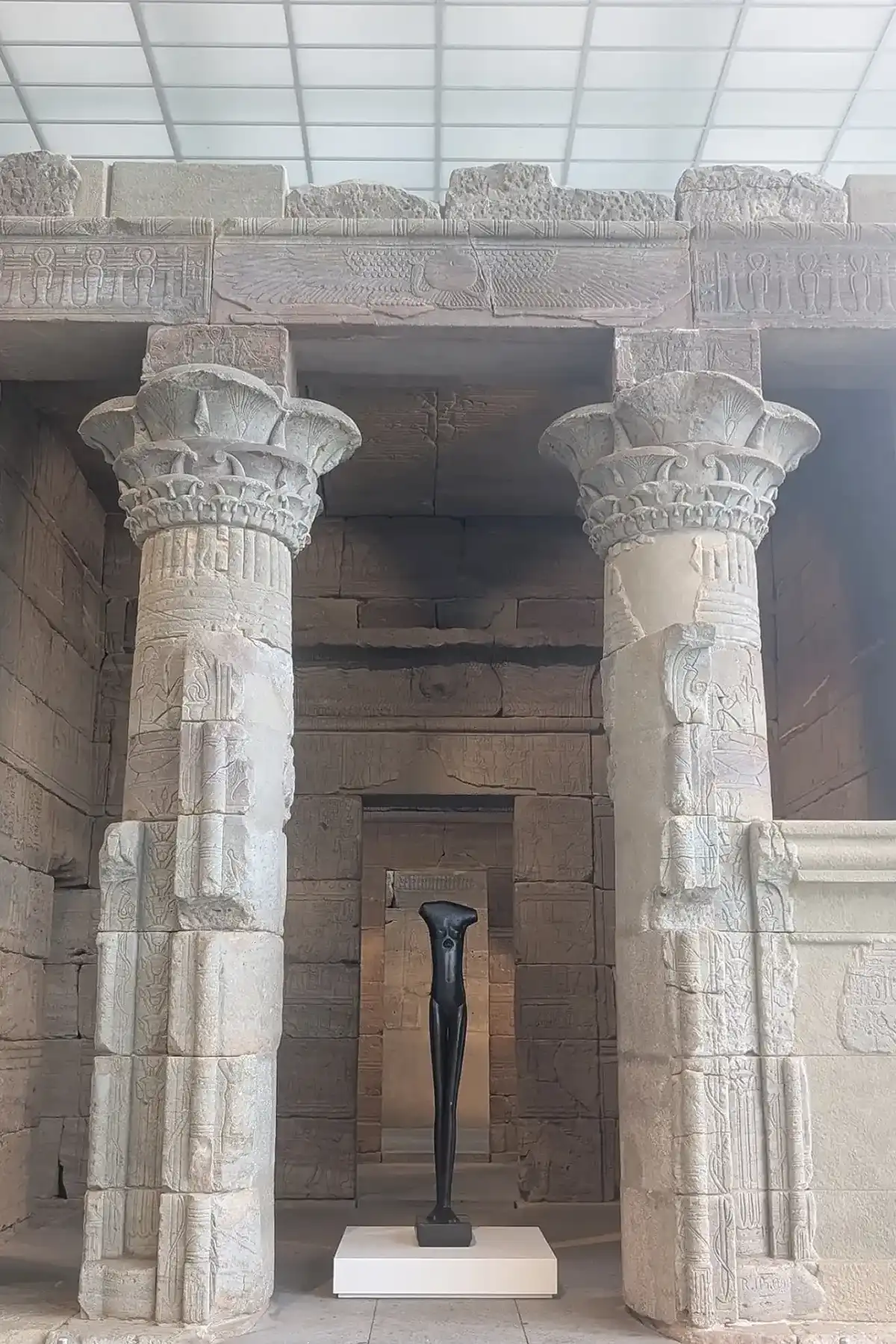 Giacometti in the Temple of Dendur NYC Pop Ups