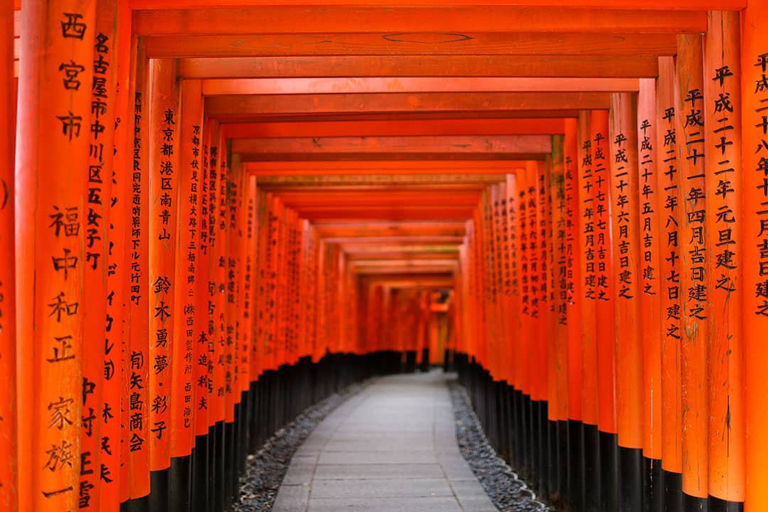 Fushimi Inari Shrine Kyoto famous for its Red Torii Gates