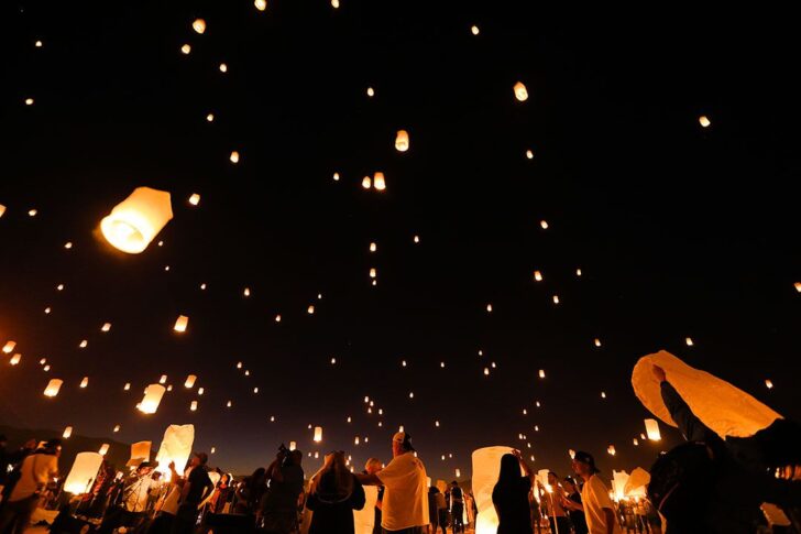 rise festival lantern release