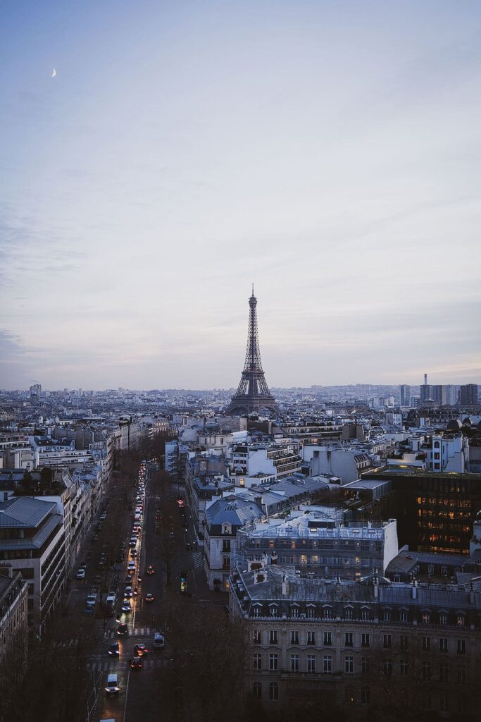 view from arc de triomphe + best places to visit in paris france