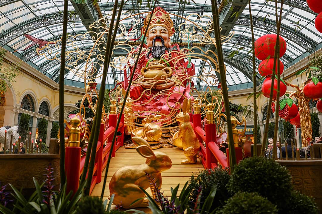 Chinese New year in Bellagio Hotel Conservatory & Botanical Gardens in Las  Vegas Stock Photo - Alamy