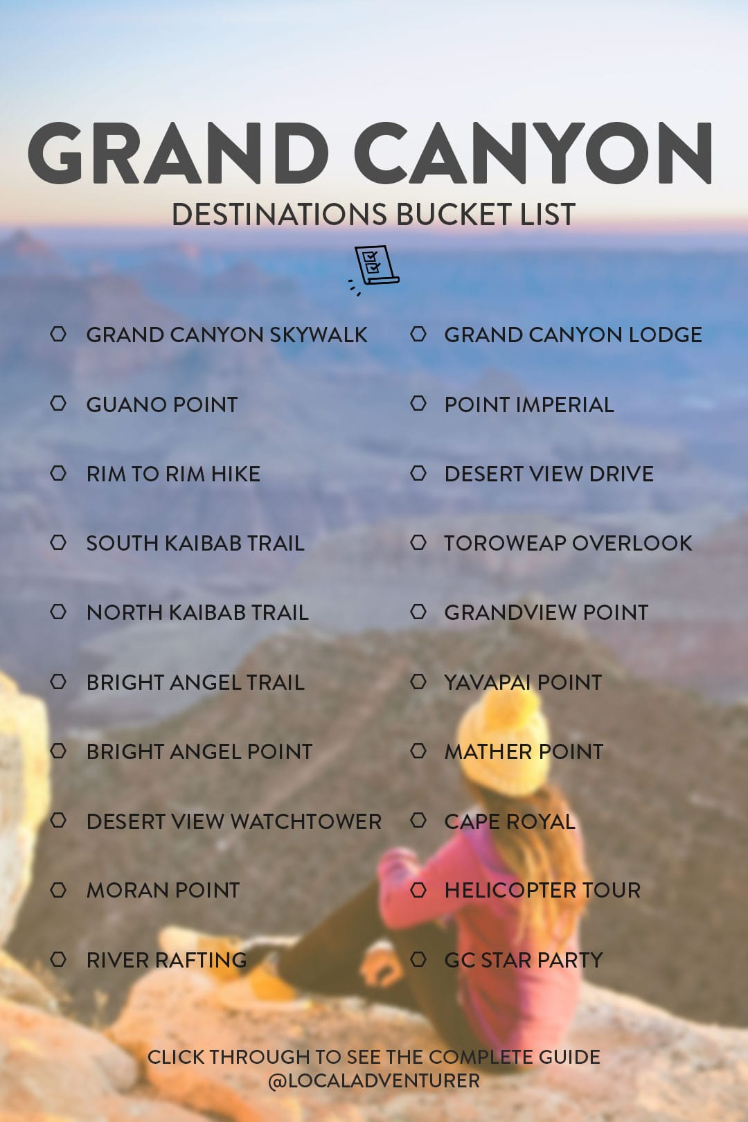 grand canyon bucket list