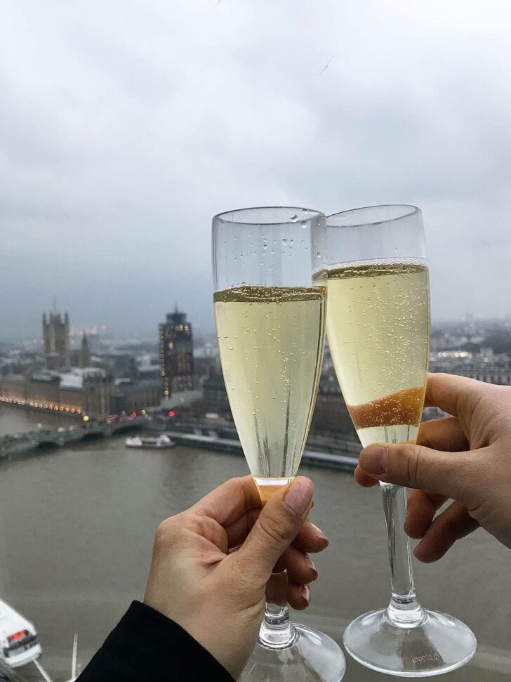 london eye champagne experience + best weekend in london itinerary