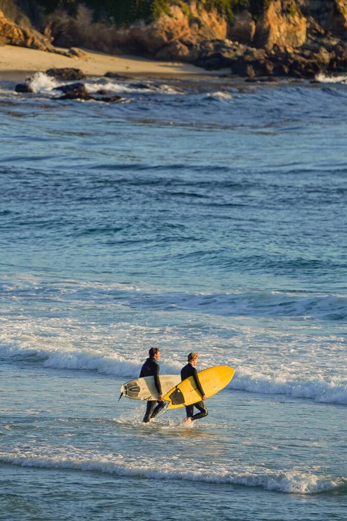 surfing carmel beach in carmel by the sea california